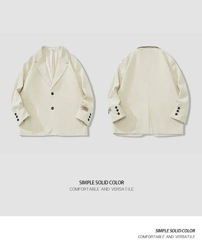 mens loose casual plus size fashion retro corduroy blazer jacket handsome man commuter business suit coat blazers outerwear unique default style 1221