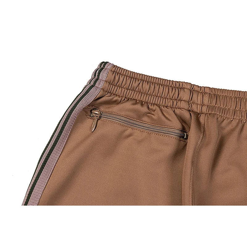 good quality brown motion casual pants men woman lovers trend side edge weaving embroidery drawstring loose trousers minimalist street pants