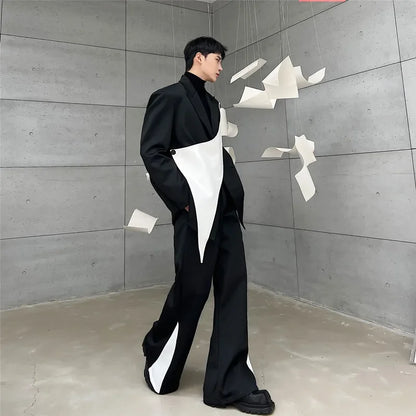 flare pants men vintage fashion casual bell bottom trousers male streetwear net celebrity long pants stage costume menswear bottoms