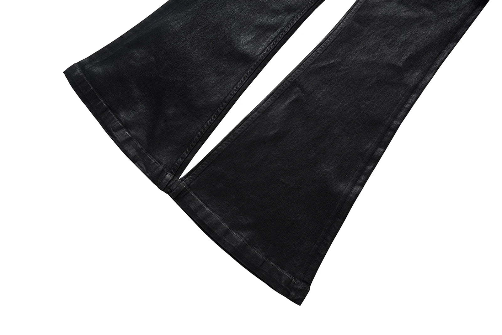 Streetwear Black Wax Leather Strecth Jeans for Men Ropa Hombre Baggy Y2k Flare Pants Oversized Straight Denim Trousers Street King Limited