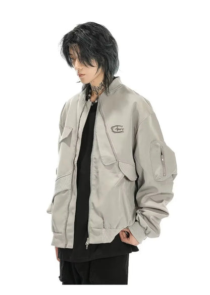 american street pilot jacket mens spring irregular trend loose tooling male coats zipper multiple pockets couple baseball jersey unique default style 3298