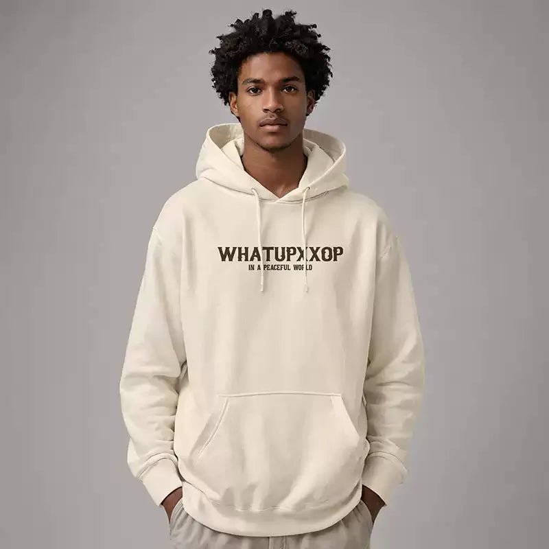 New Gothic Newspaper Graphic Print Hooded Sweatshirt For Men Fleece Hip Hop Fashion Pullover Hoodies Autumn Y2K Streetwear Hoody Street King Limited