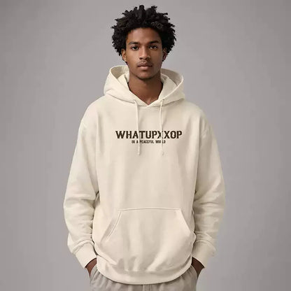 New Gothic Newspaper Graphic Print Hooded Sweatshirt For Men Fleece Hip Hop Fashion Pullover Hoodies Autumn Y2K Streetwear Hoody Street King Limited