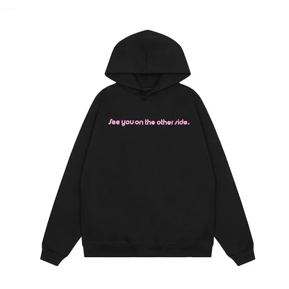 Y2k Cactus Jack Letter Pullover Black Hooded Hoodies for Men and Women Streetwear Ropa Hombre Sudaderas Oversized Sweatshirts Street King Limited