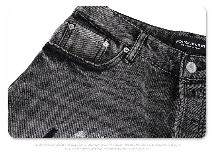 Splashing ink to wash old baggy retro jeans Street King Limited