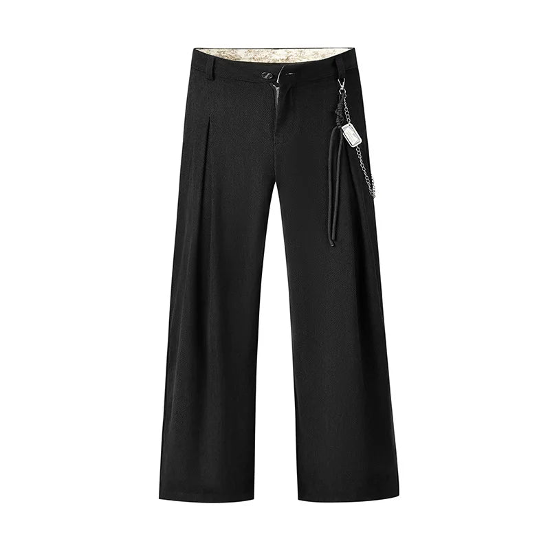 wide leg casual suit pants men japanese korean streetwear fashion loose cleanfit suit baggy pants cityboy long trousers unique default style 2054