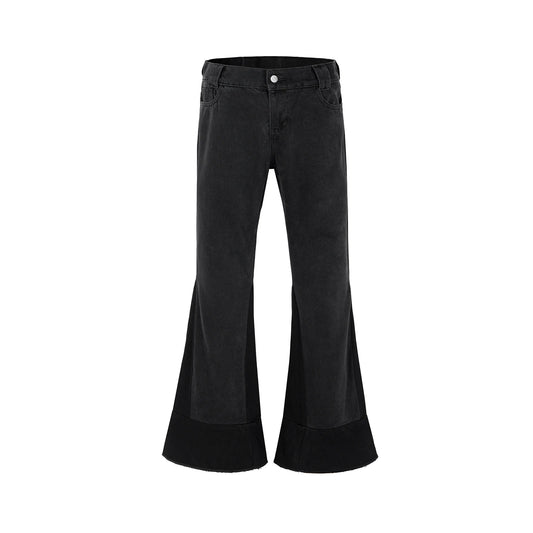 vintage black patchwork baggy flared jeans for men and women straight y2k high street casual denim trousers oversized cargos 1 baggy cargo bottoms