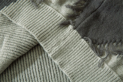 Men Ripped Sweater 2023 Distressed Vintage Graphic Streetwear Hip Hop Knitted Pullover Retro Sweater Loose Knitwear Hipster Street King Limited