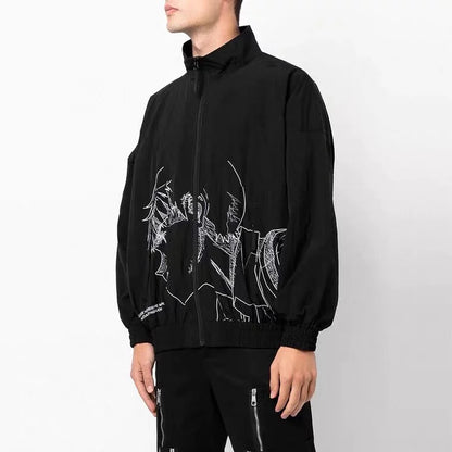 New Men Undercover Embroidery Parka noctilucent Track Zipper Casual Mess Windbreaker Hoody Trench Jackets Coat size 2 3 4 5 R089 Street King Limited