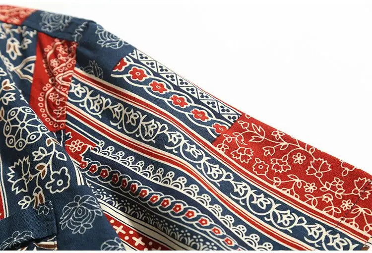 Korean Hawaiian Cuban collar retro printed shirt men American handsome simple casual versatile loose beach short-sleeved shirt Street King Limited