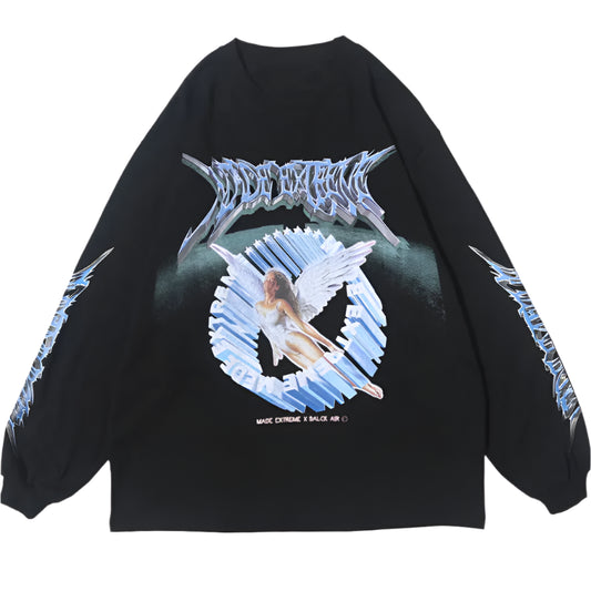 GONTHWID Creative 3D Angel Print Long Sleeve Tees Shirts Streetwear Hip Hop Hipster Casual Loose Tshirts Men Fashion Tops Street King Limited