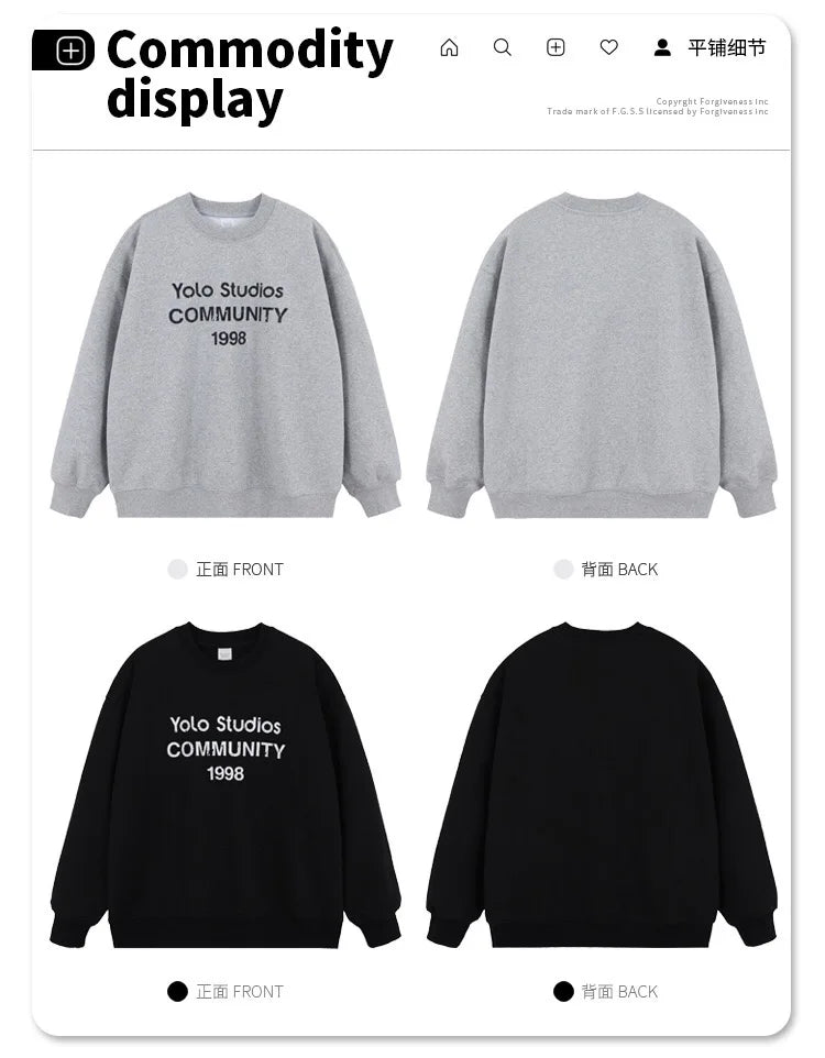 Mottled print jet colored round hoodie Street King Limited
