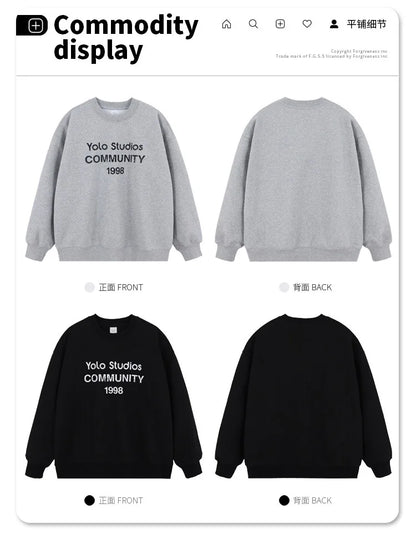Mottled print jet colored round hoodie Street King Limited