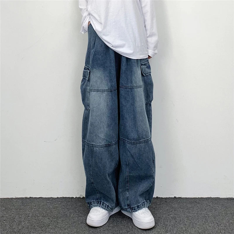 xpqbb vintage streetwear dark gray jeans women y2k high waist ripped denim trousers female 2022 new design loose wide leg pants unique jeans style 2596