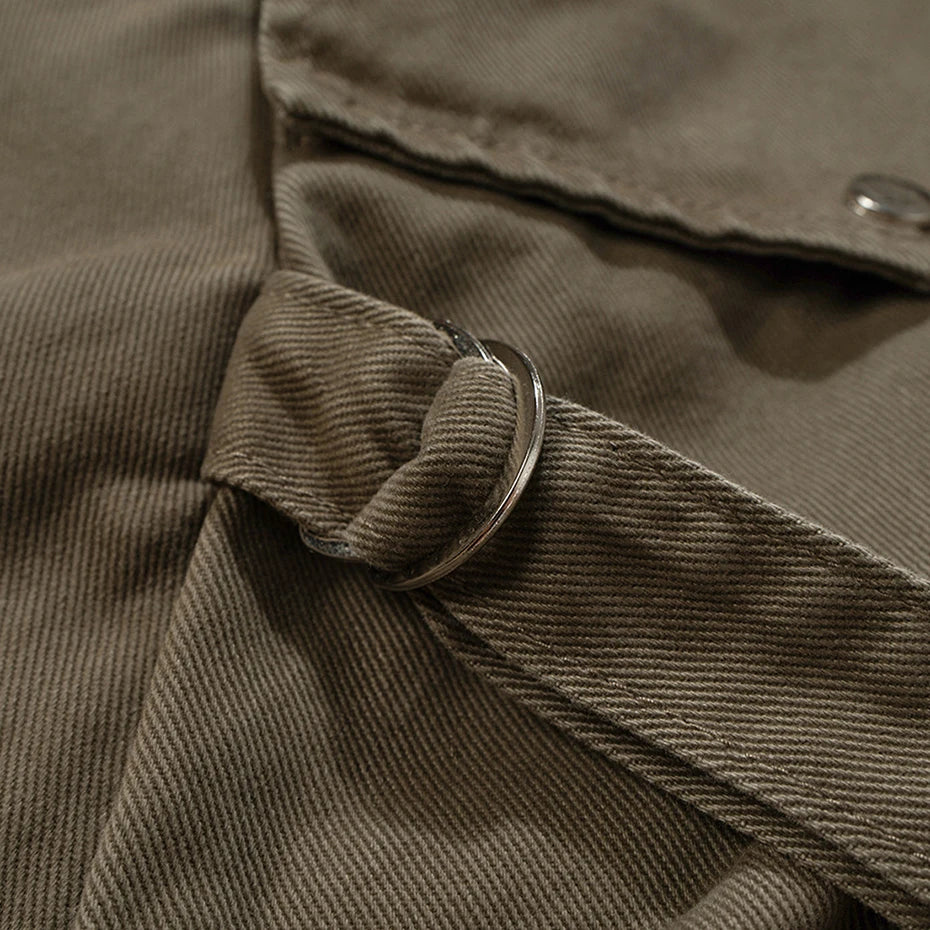 mens baggy jeans ribbon pockets loose cargo pants luxury designer man denim pants jeans trousers baggy cargo bottoms
