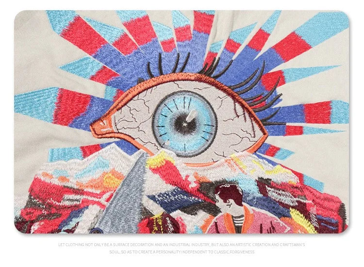Autumn and winter 2024 new all-seeing eye embroidered hoodie Street King Limited