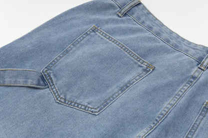 New Contrast Color Pockets Washed Blue Baggy Denim Trousers Mens and Women Straight Patchwork Loose Casual Jeans Oversize Cargos Street King Limited