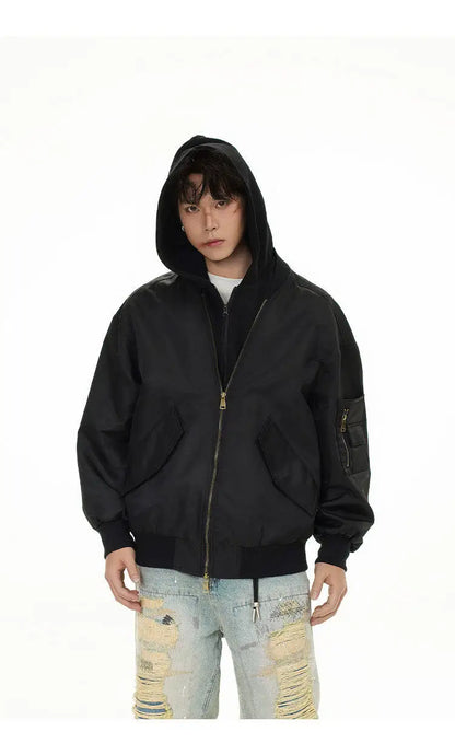 splice hat flight jacket men women streetwear fashion loose casual short hooded bomber jacket couple hoody coat outerwear unique shorts style 625