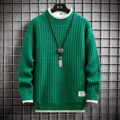 Brand Clothing Men's Loose Pullover Male Slim Fit Fashion Knitted Sweater Man  Thick Warm Pull Homme Retro Stripe Sweaters 4XL Street King Limited