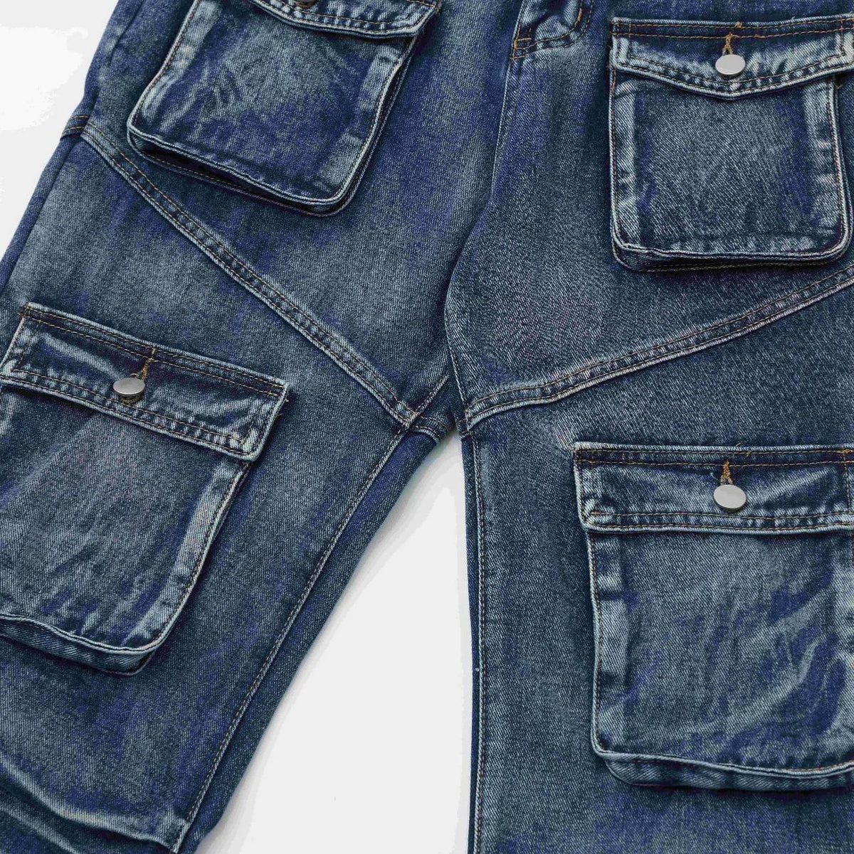 2024 multi pocket jeans vintage mens harajuku cargo denim pants retro hip hop straight loose jean pants 1 unique cargo style 229