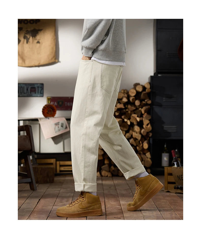 men classic fashion vintage loose casual plus size 28 42 ankle length white soft denim jeans pant cityboy harem jeans trousers unique jeans style 1980