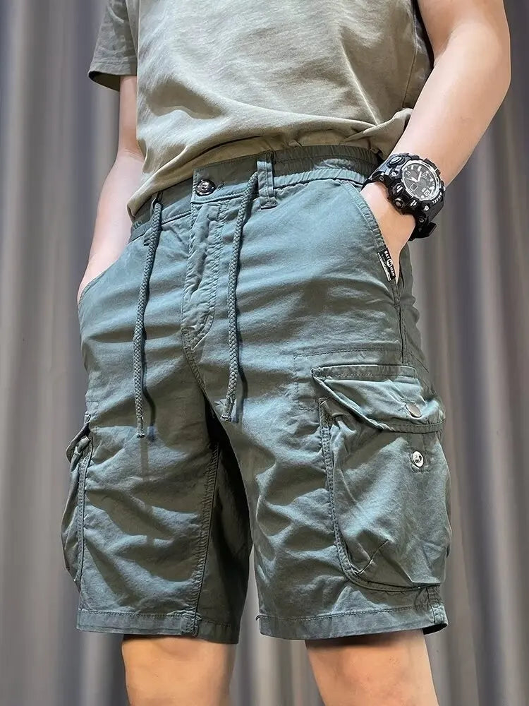 Men Trend Cargo Shorts Cotton High Quality Hot Sale Hip Hop Punk Wash Military Multi-pocket Casual Male's Outdoor Straight Short Street King Limited