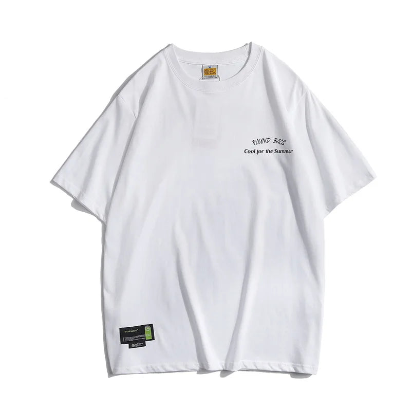 Japanese Vintage Spring New 320g Short-Sleeved T-Shirt Men's Casual Printed Half-Sleeved Bottoming Top Street King Limited