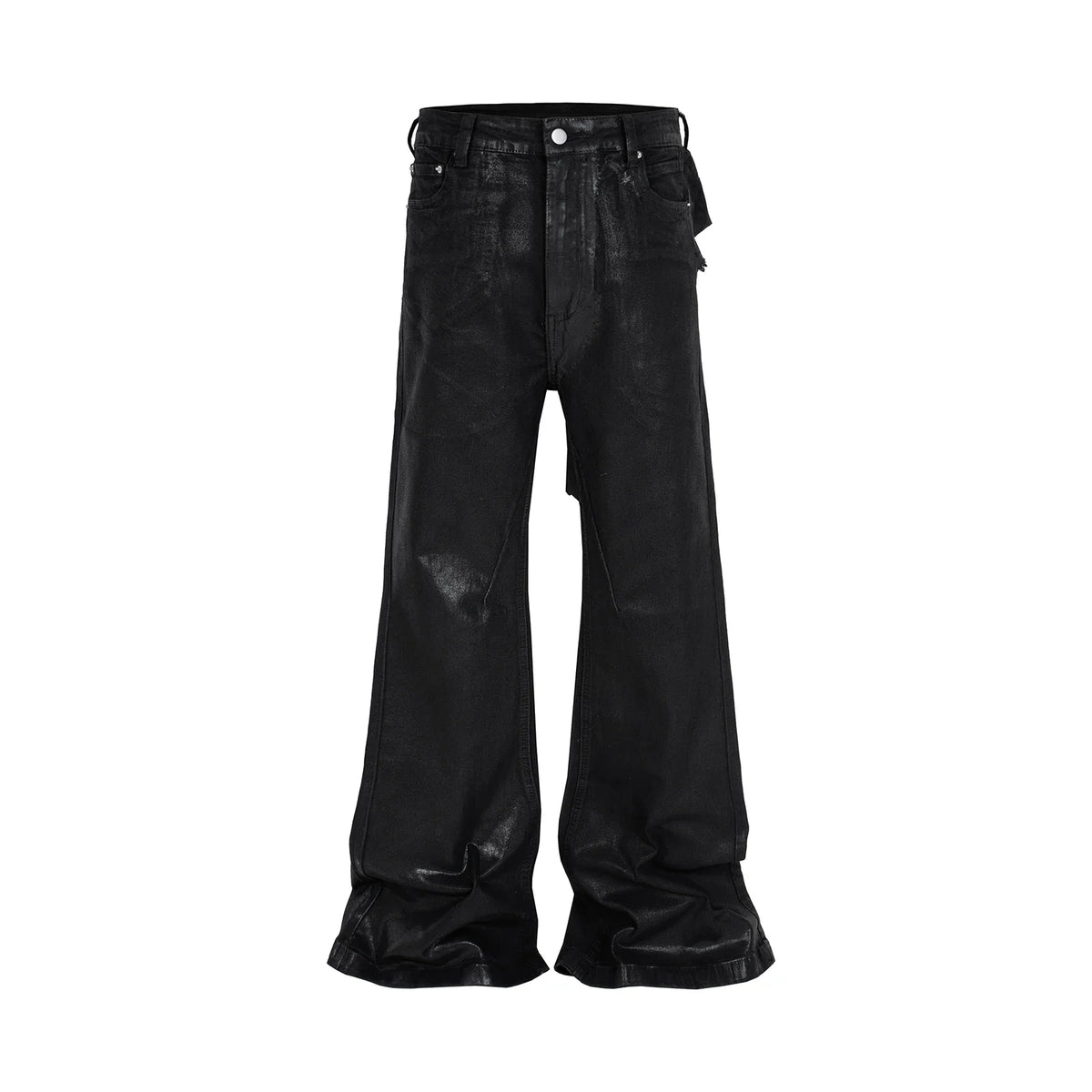 y2k streetwear wax leather strecth jeans for men and women ropa hombre baggy flare pants oversized straight denim trousers 1 urban skinny jeans