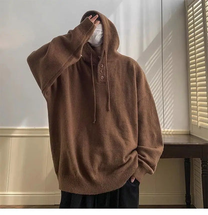 American style trend personalized trend lazy style for men and women hooded sweater loose and casual knit top for couples y2k Street King Limited