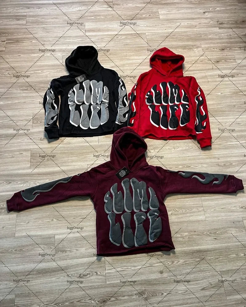 American Trendy Alphabet Oversize Hoodie Men's Y2K2023 High Street Clothing Fashion Loose and Versatile Pullover Sweatshirt Men Street King Limited