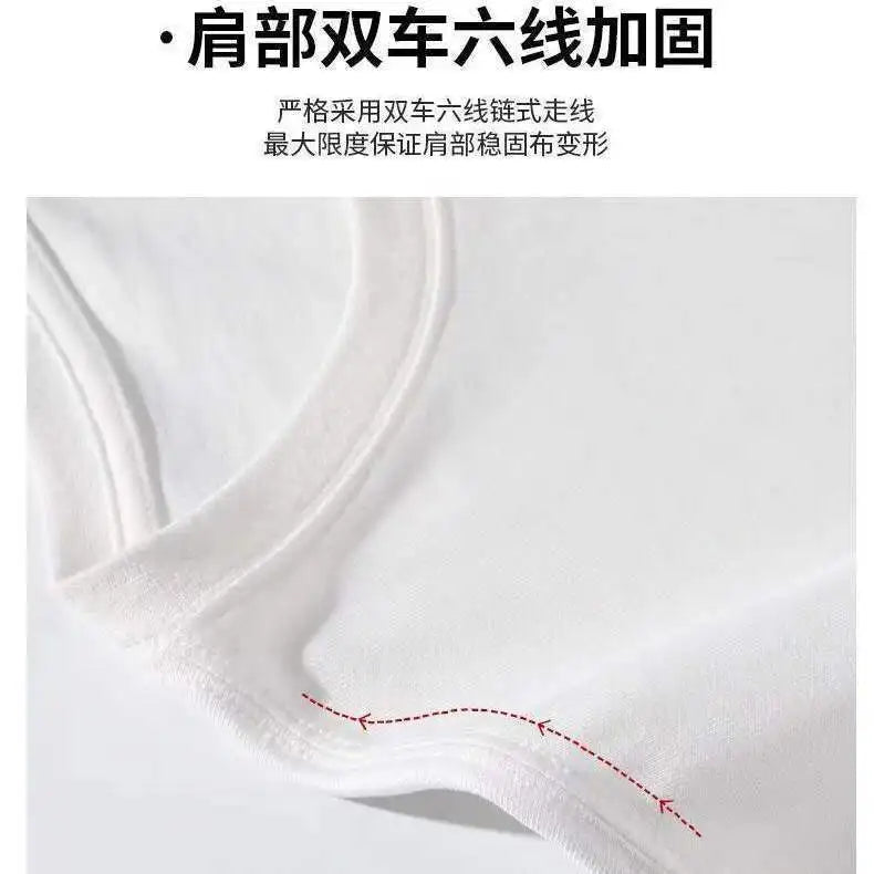 Pure cotton short-sleeved T-shirt men's summer trendy brand casual loose five-quarter sleeve T-shirt heavy American half-sleeve Street King Limited