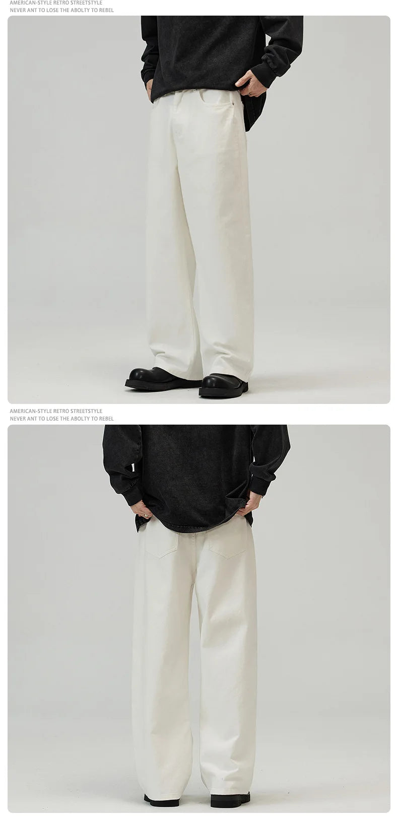 men solid color denim wide leg straight streetwear fashion loose casual jeans pants women y2k jeans trousers unique jeans style 1715