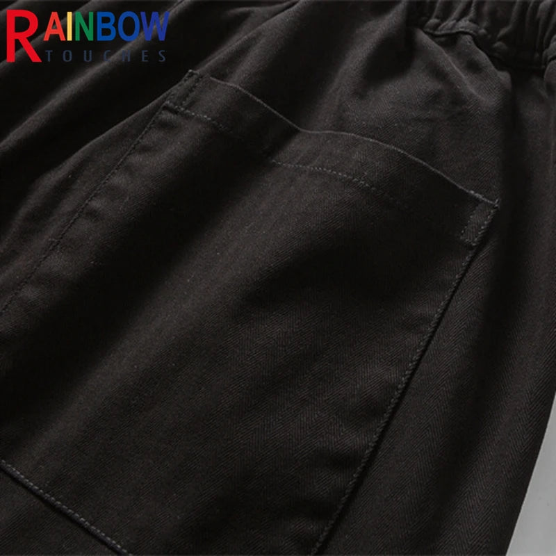 rainbowtouches 2022 tidal current new brand mens cargo pants harajuku fashion tie feet trousers loose safari style boy overalls unique cargo style 666