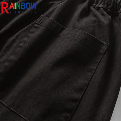 rainbowtouches 2022 tidal current new brand mens cargo pants harajuku fashion tie feet trousers loose safari style boy overalls unique cargo style 666