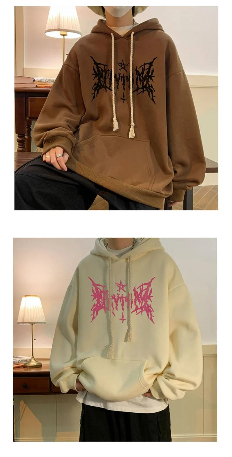 American Goth Printed Men's Pullover Hoodies Hip Hop Fashion Oversized Sweatshirts Casual Fleece Y2K Vintage Streetwear Hoodie Street King Limited