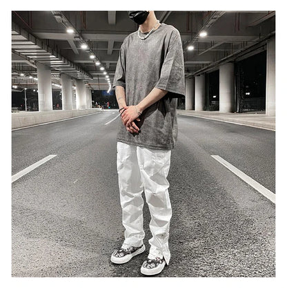 Merican Hip-hop Summer Thin Section Suede Cashew Flower Print Tshirts Tops Men and Women Loose Short-sleeved T-shirts Oversized Street King Limited