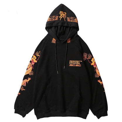 "Golden Dragon" Unisex Men Women Streetwear Graphic Hoodie Daulet Apparel