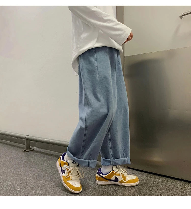 Men Wide Leg Jeans Loose Straight Baggy Denim Pant Men's Women's Streetwear Skateboard Pants Oversized Hip Hop Casual Trousers Street King Limited