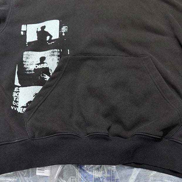24AW simple printed hoodie Street King Limited