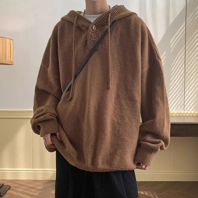 American style trend personalized trend lazy style for men and women hooded sweater loose and casual knit top for couples y2k Street King Limited