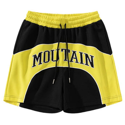 Men Sport Shorts Letters Embroideried Splicing Training Sweatpants Baggy Basketball Joggers Hip Hop Retro Summer Short Pants Street King Limited