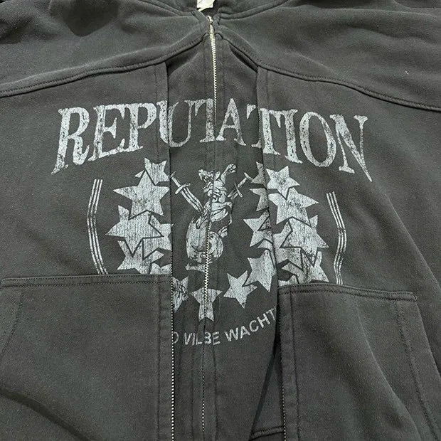 Double zipper hooded cardigan jacket Street King Limited