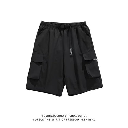 summer mens breathable cargo shorts 2025 multi pockets shorts homme loose gym short pants casual outdoor beach short overalls unique cargo style 3162