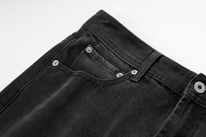 vintage washed hole damaged jeans pants for men streetwear y2k ripped black denim trousers pantalones hombre baggy cargos unique cargo style 3530