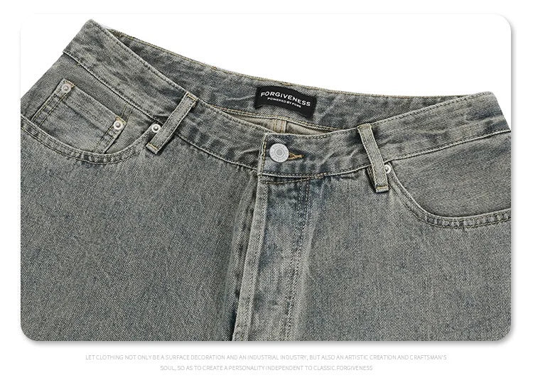 Autumn and winter new mud-dyed jeans Street King Limited