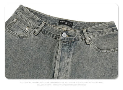 Autumn and winter new mud-dyed jeans Street King Limited