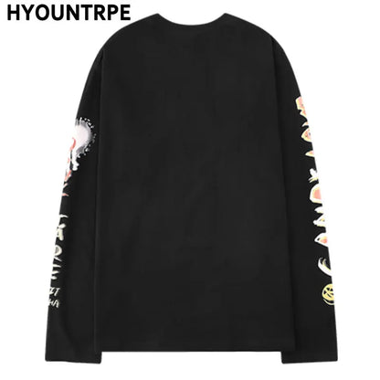 Hip Hop Streetwear T Shirt Graffiti Graphic Harajuku T-Shirt 2023 Mens Cotton Long Sleeve Tshirt Streetwear Oversized T Shirt Street King Limited