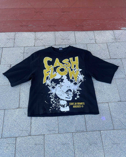 Y2K American high street clothing printed oversized T-shirt men's 2023 new loose casual versatile round neck T-shirt men's Street King Limited