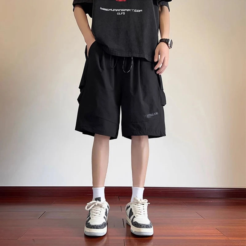 summer sports cargo shorts for men casual baggy breathable hip hop fashion bermuda short pants daily beach y2k streetwear shorts military streetwear pants