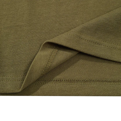 Summer Men's Heavy Cotton T Shirt Solid Color Round Neck Short Sleeve Basic Shirt TopTees Male Leisure Knitted Henry Tshirt Street King Limited